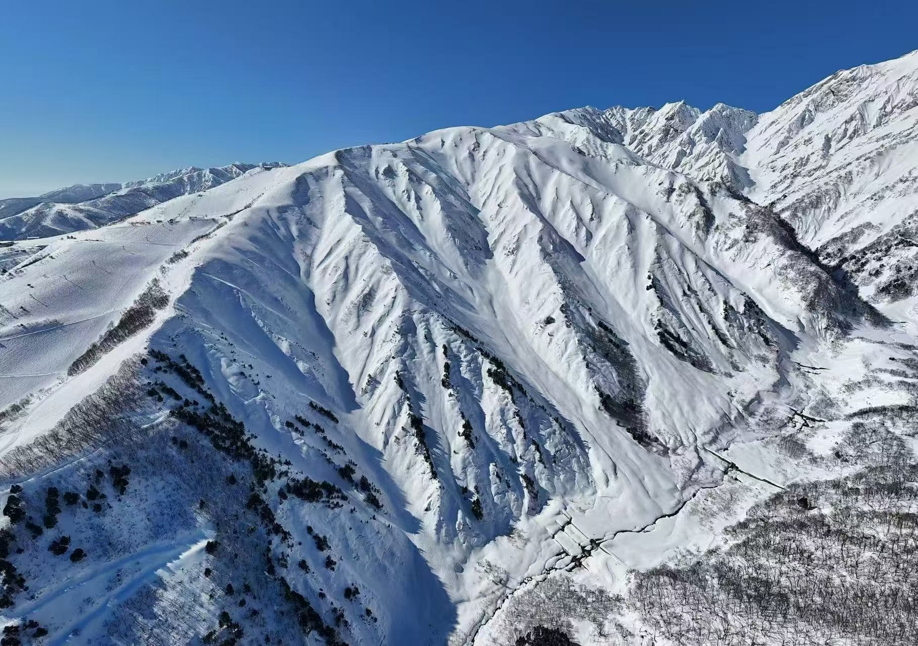 Snow-covered Hokkaido mountains