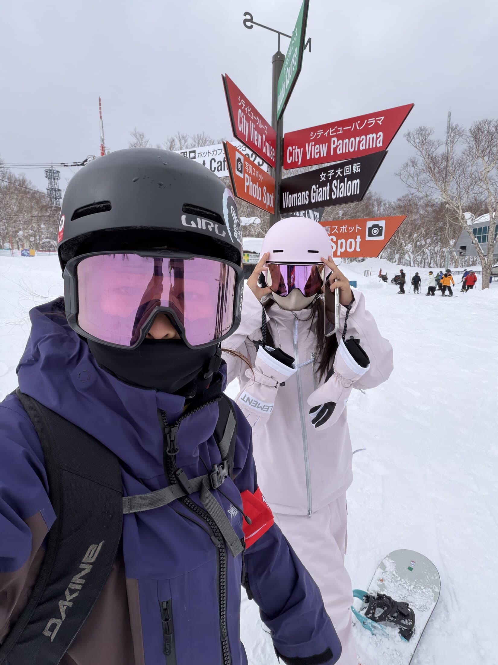 Instructor and guest above the Sapporo city view