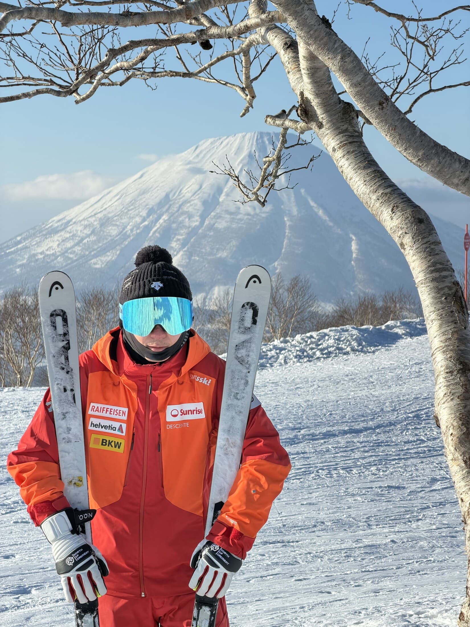 Rider portrait with Mount Yotei behind