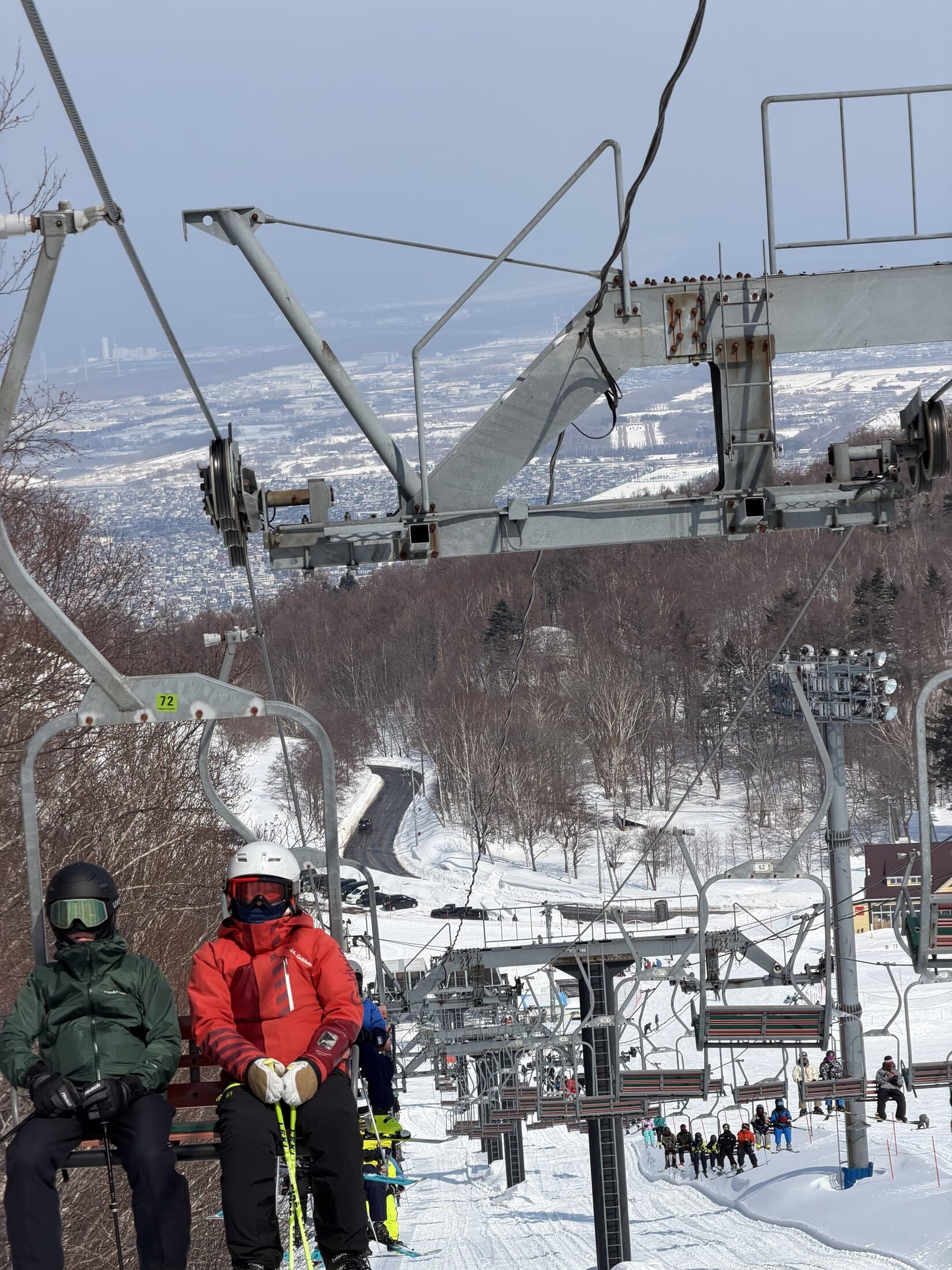 Ski lift with Sapporo city below