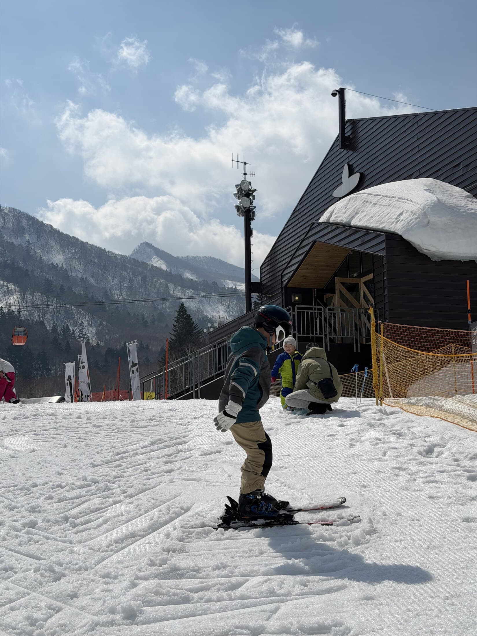 Snowboarder on a spring slope